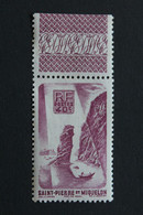 1947  ST PIERRE ET MIQUELON Y&T NO 327 40C LILAS ROC DE LANGLADE NEUF  MH B/TB - Neufs