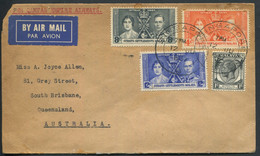 MALACCA - N° 205 + 220 A 222 / LETTRE AVION DE SINGAPOUR LE 12/6/1937 POUR BRISBANE - TB - Malacca