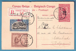 Ep 60/10c + 50c + 25c Recommandé De LISALA /1926 Pour Etterbeek - Cartas & Documentos