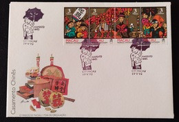 MAC1172-Macau FDC With 4 Stamps - Chinese Wedding - Macau - 1993 - FDC