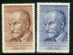 CZECHOSLOVAKIA 1950 Gregor-Tajovsky  MNH / **.  Michel 636-37 - Nuovi