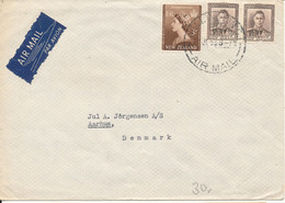 New Zealand Cover Sent Air Mail To Denmark Wellington 8-7-1953 - Lettres & Documents