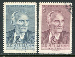 CZECHOSLOVAKIA 1950 Stanislaw Neumann Used.  Michel 618-19 - Usati