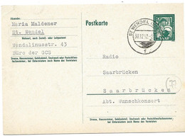 52 - 77 - Entier Postal Avec Cachet à Date St. Wendel 1952 - Postwaardestukken