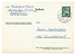 52 - 84 - Entier Postal Avec Cachet à Date  Marpingen über St. Wendel 1952 - Enteros Postales