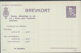 1954. DANMARK DANSKE STATSBANER. BREVKORT. 15 ØRE FREDERIK IX Print 202x.   () - JF425451 - Interi Postali
