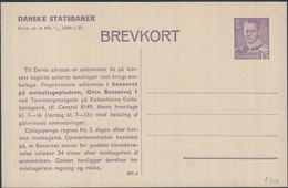 1954. DANMARK DANSKE STATSBANER. BREVKORT. 15 ØRE FREDERIK IX Print 205x.   () - JF425453 - Interi Postali