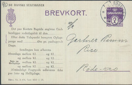 1938. DANMARK DANSKE STATSBANER. BREVKORT. 7 ØRE  Print A 456.  Cancelled RØDE KRO 5.... () - JF425475 - Interi Postali