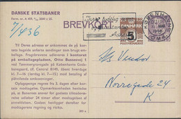 1956. DANMARK DANSKE STATSBANER. BREVKORT. 15 ØRE FREDERIK IX Print 205x.  Cancelled ... () - JF425481 - Interi Postali