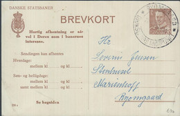 1956. DANMARK DANSKE STATSBANER. BREVKORT. 20 ØRE FREDERIK IX Print 226 X.  Cancelled... () - JF425485 - Interi Postali