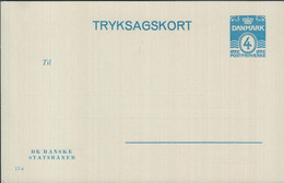 1938. DANMARK DANSKE STATSBANER. TRYKSAGSKORT. 4 ØRE Print 13x.  () - JF425487 - Interi Postali