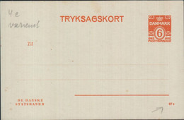 1943. DANMARK DANSKE STATSBANER. TRYKSAGSKORT. 6 ØRE Print 37x. Variety. Unusual.  () - JF425492 - Interi Postali