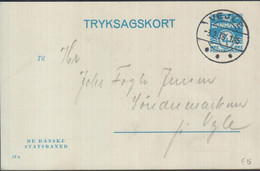 1938. DANMARK DANSKE STATSBANER. TRYKSAGSKORT. 4 ØRE Print 13x. Cancelled VEJLE 3.2.3... () - JF425502 - Interi Postali