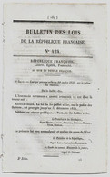 Bulletin Des Lois 424 1851 Construction D'un Pont Suspendu Sur L'Oise à Bailly (Tarif Du Péage)/Police Des Théâtres - Decreti & Leggi