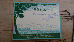Menu Restaurant Castanet BONFILS NIMES 1935 ...   PHI-CAS....Caisse3 - Menükarten