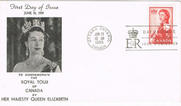 42223. Carta F.D.C. OTTAWA (Ontario) Canada 1959. Queen Elisabeth II, ROYAL Tour - 1952-1960