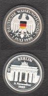 Muro BERLINO BERLIN Wall Medaille 1989 DEUTSCHE WÄHRUNGSUNION 1 Juli 1990 Silber Silver 999 - Profesionales/De Sociedad