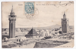 CPA N°14, Tunis, Vue De Tunis à Vol D’Oiseau, Circulé En 1904 - Tunisia