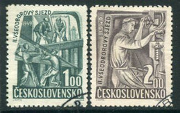 CZECHOSLOVAKIA 1949 Trades Unions Congress Used.  Michel 597-98 - Used Stamps