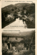 Aurec Sur Loire * Environs * Le Hameau De Tachon Et Maison Rustique Au Sauvage * Village * Cpa Double Vues - Sonstige & Ohne Zuordnung