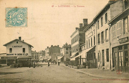 St étienne * La Terrasse ( Quartier ) * Restaurant Brasserie Du Chemin De Fer C. MARTHELOT * Buvette De La Gare - Saint Etienne