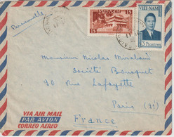 Vietnam Lettre 1953 Par Avion Pour La France Paris - Viêt-Nam