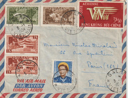 Vietnam Lettre 1954 Par Avion Pour La France Paris - Viêt-Nam