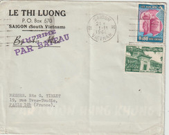 Vietnam Lettre Imprimé Par Bateau 1960 Saigon Pour La France Paris - Viêt-Nam