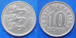 ESTONIA - 10 Senti 2002 KM# 22 Kroon Coinage (1991- 2010) - Edelweiss Coins - Estonia