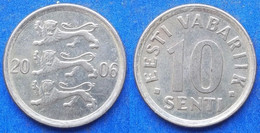 ESTONIA - 10 Senti 2006 KM# 22 Kroon Coinage (1991- 2010) - Edelweiss Coins - Estland