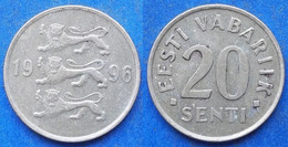 ESTONIA - 20 Senti 1996 KM# 23 Kroon Coinage (1991- 2010) - Edelweiss Coins - Estonie