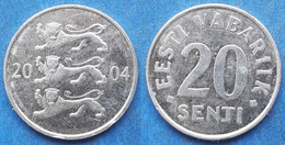 ESTONIA - 20 Senti 2004 KM# 23a Kroon Coinage (1991- 2010) - Edelweiss Coins - Estland