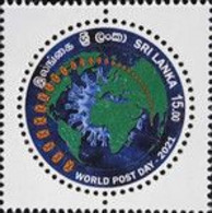 2021 NEW *** SriLanka Coronavirus Covid-19 Mask Doctor Virus Round Stamp Unusual RARE (**) - Sri Lanka (Ceylon) (1948-...)