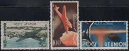 REUNION - POSTE AERIENNE - N°42 A 44 - SERIE NEUVE SANS TRACE DE CHARNIERE - COTE 61€. - Luchtpost