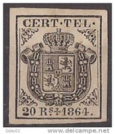 ESTGF4-L2154.Espagne. Spain.ESCUDO DE ESPAÑA.TELEGRAFOS  DE ESPAÑA .1864 (Ed 4*)  MAGNIFICO.. - Telegramas