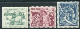 CZECHOSLOVAKIA 1949 Communist Party Congress MNH / **.  Michel 575-77 - Unused Stamps