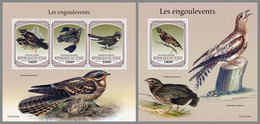 CHAD 2021 MNH Nightjars Nachtschwalben Engoulevents M/S+S/S - OFFICIAL ISSUE - DHQ2144 - Rondini