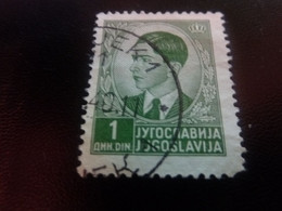 Roi Pierre II - Val 1 Din. - Vert - Oblitéré - Année 1940 - - Used Stamps