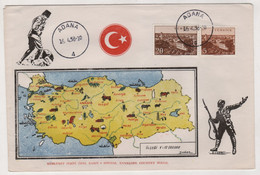 TURKEY,TURQUIE,TURKEI,ADANA CITY 1958  FDC. - Brieven En Documenten