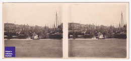 Port En Bessin / 14 Calvados Photo Stéréoscopique 1950 12,8x5,8cm Bateau Chalutier De Pêche Pêcheur A60-19 - Stereoscopic