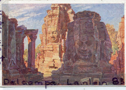 - 22 - Phom Penh - Cambodge, Angkor Thom, Angkor Tom Bayon, Ancienne ,datée, 1922, éditions VUIBERT, TBE, Scans. - Cambodia