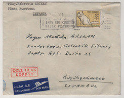 TURKEY,TURKEI,TURQUIE,ISPARTA  TO ISTANBUL 1977 COVER - Storia Postale