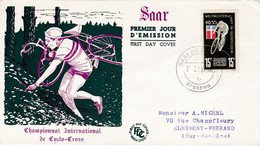 Premier Jour FDC Sarre Saar 1955 339 Championnats Du Monde De Cyclo-cross - FDC