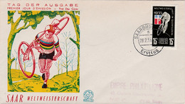 Premier Jour FDC Sarre Saar 1955 339 Championnats Du Monde De Cyclo-cross - FDC