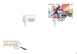 Norway 2005 Olympic Day, With Sking With Torch, Spceial Cancellation Olympic Rings - Lettres & Documents