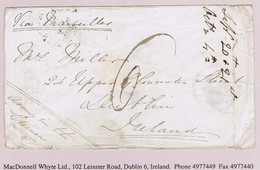 Ireland Military Crimea Down 1855 Cover From POST OFFICE BRITISH ARMY SP 22 Crimea To Dublin Double Rate - Préphilatélie