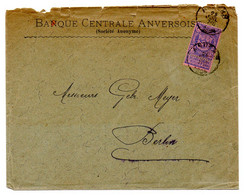 N° 70a - Sur Lettre - Op Brief - Banque Centrale Anversoise Vers Berlin - 1894-1896 Exhibitions