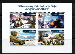 MALDIVES 2014 70th Anniversary Of Battle Of The Bulge UNHM ZZB43 - Maldives (1965-...)