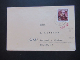 DDR 1955 Engels Nr.488 EF Fernbrief Nach Dortmund - Cartas & Documentos