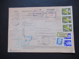 DDR 1957 / 63 Paketkarte Flugpostmarken Nr.613 (3) MiF Ottendorf Okrilla Nach Brüssel Stempel Berlin NW 7 Luftpoststelle - Cartas & Documentos